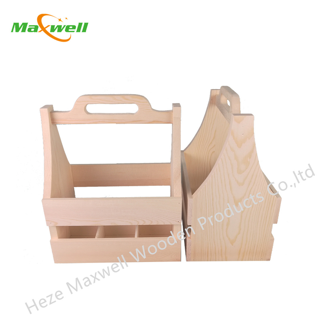 Wood Wine Carry Crate-WINE SHAPE