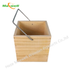 WOOD SQUARE BOX WITH HANDLE