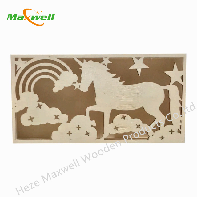 LED WOOD BOX UNICORN