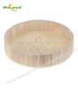 Wood Round Serving Tray bottom craved flower