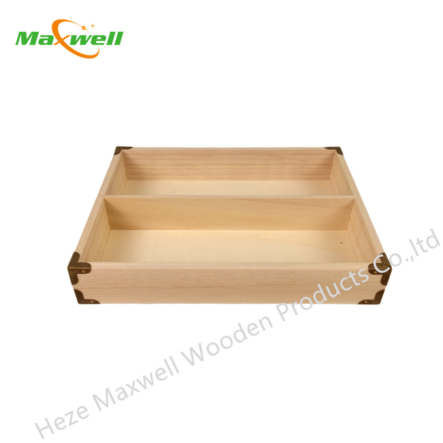 Wood Serving Tray-Metal Cornner