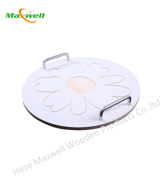 Wood Serving Tray Flower