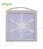 WOOD MIRROR WITH SNOWFLAKE