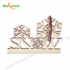 Wood table top décor -3D snow