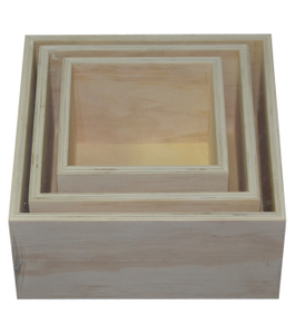BOXMULTI 3PC SQUARE WOOD