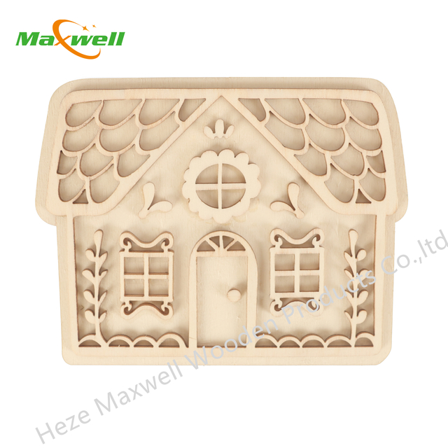 MINI WOOD PLAQUE GINGERBRD HOUSE