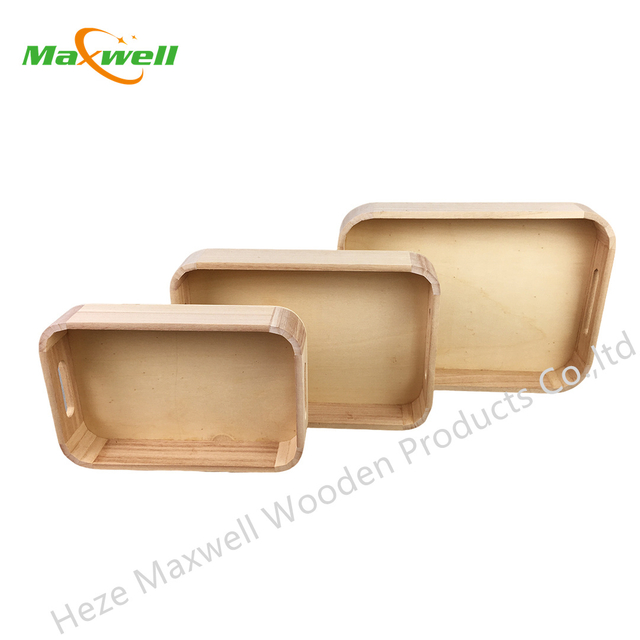 Wood Serving Tray-Round Cornner