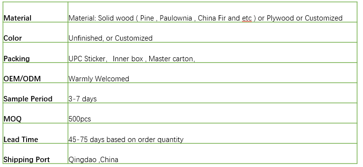 Wood Tray Attributes 
