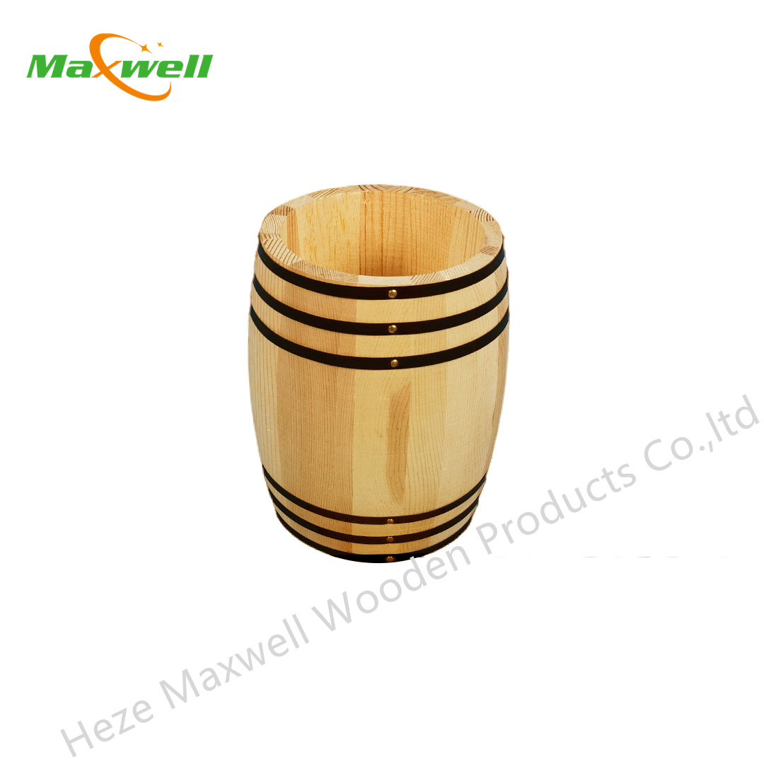wood barrel box