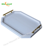Octagon Tray with Gold Handles