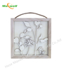 Wood Sign Square with Layered Flowers