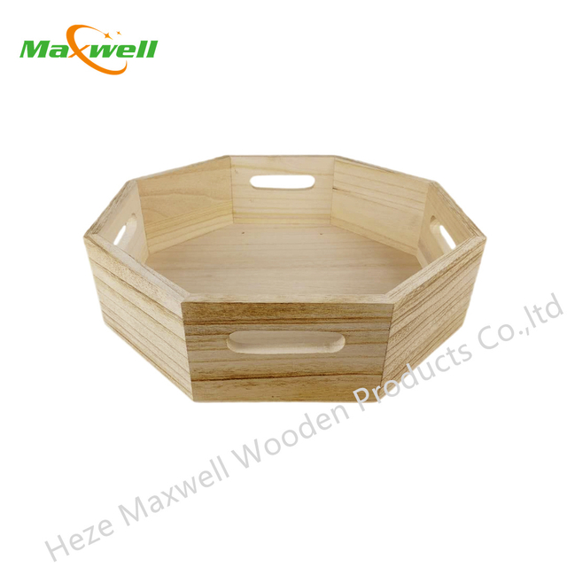 Wood Hexagon Serving Tray