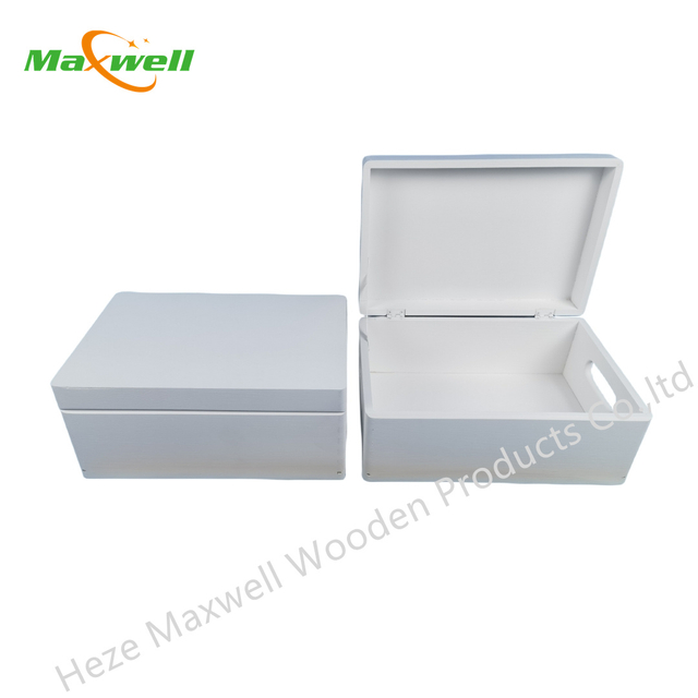 WOOD RECTANGLE BOX WHITE