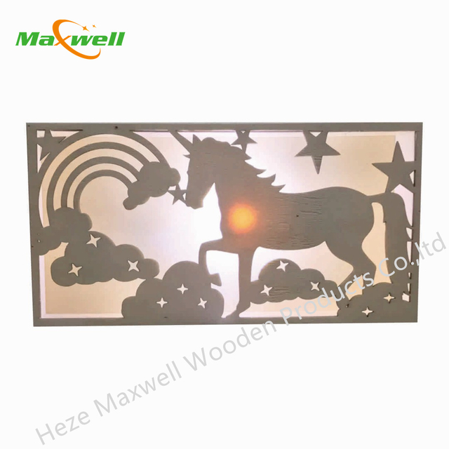 LED WOOD BOX UNICORN