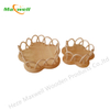 Wood Flower Serving Tray-Rattan Edges