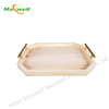 Octagon Tray with Gold Handles