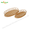 Wood Oval Serving Tray-Rattan Edges