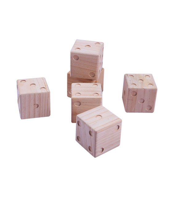 UNFINISHED WOOD YARD DICE W BAG