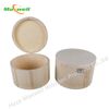 WOODEN ROUND BOX WITH HINGED LID