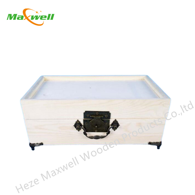 WOOD BOX WITH METAL LEG
