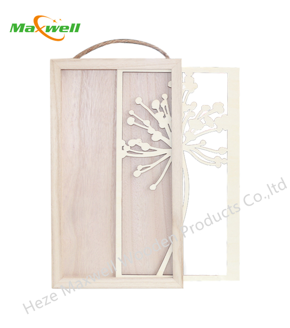 Wood Sign-Rectangle with Flower Layered