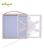 WOOD MIRROR WITH SNOWFLAKE