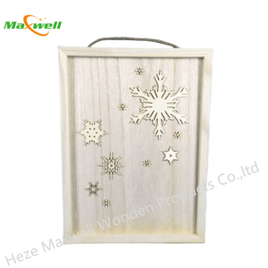 Wood Frame Sign-Snowflake