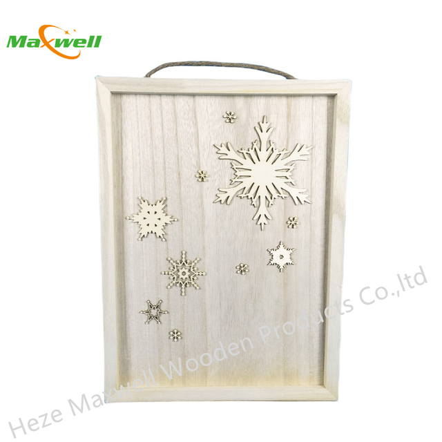 Wood Frame Sign-Snowflake