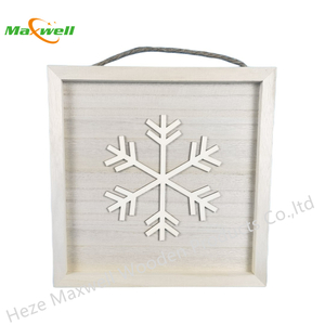 Wood Frame Wall Sign-Snowflake