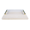 Wood Serving Tray with Metal Handles