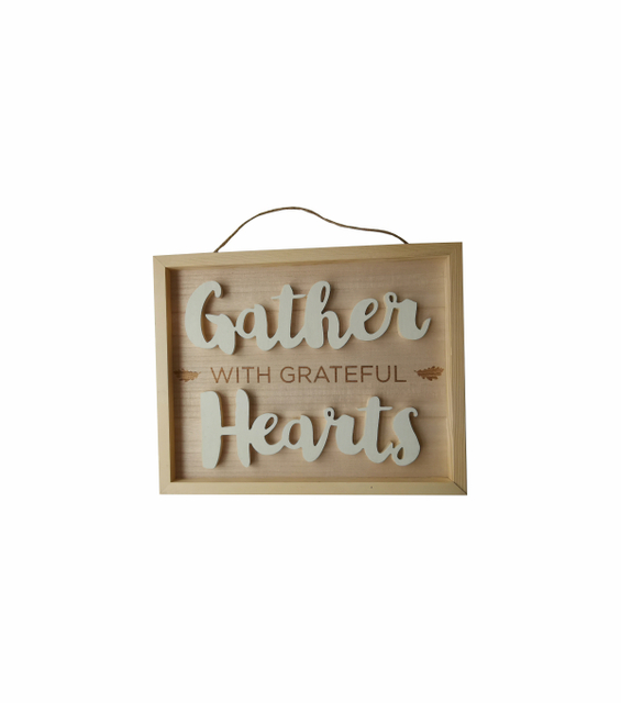 FALL SIGN W/ LAYERED GATHERED HEARTS