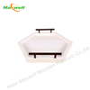 White Hexagon Serving Tray with Metal Handles