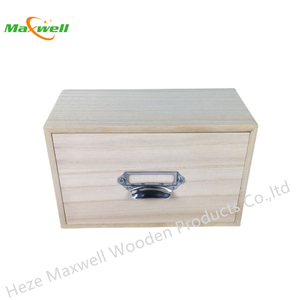 Wood Box With Drawer&Metal Handle