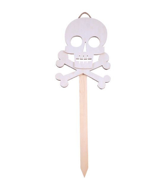 WOOD SKULL YARD SIGN