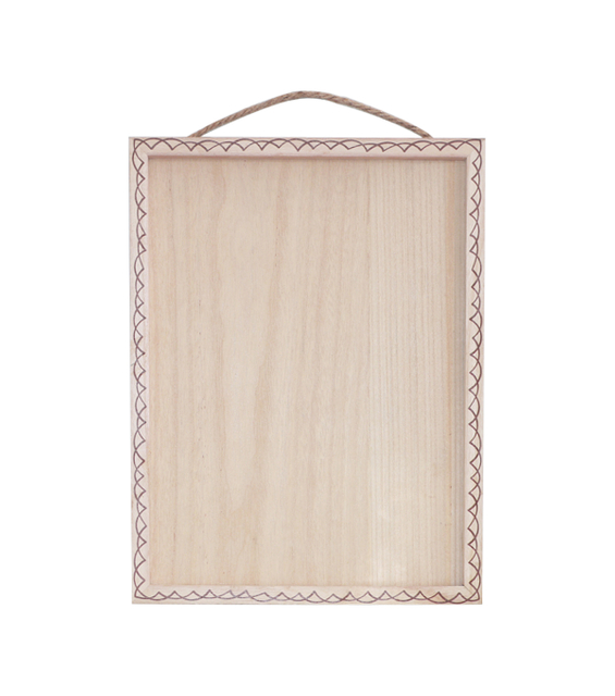 Wood Rectangle Frame Burned Edge