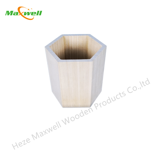 Wood Pen Holder-Hexagon