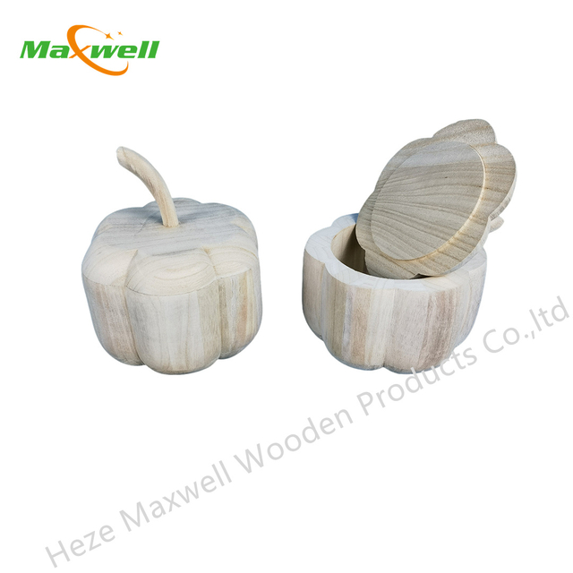 Wood Box -Pumpkin Shape
