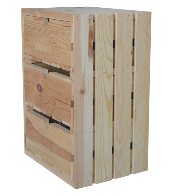 3 DRAWER WOOD CRATE