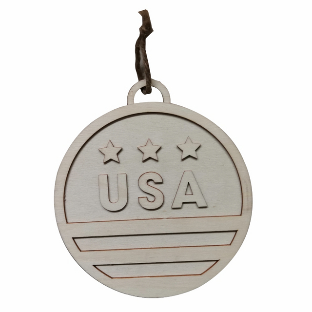 LASER WOOD-LAYERED ROUND UAS MEDAL