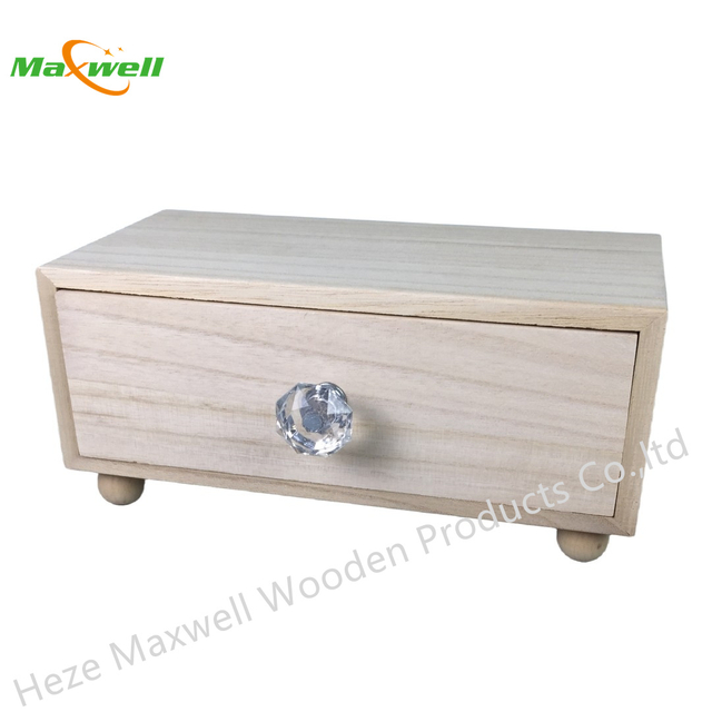 Wood Box With Drawer&Plastic Handle