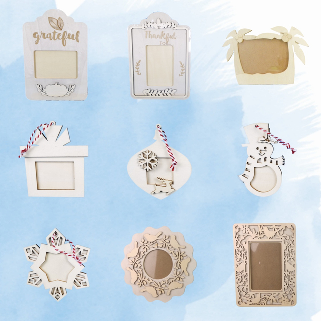 Wood Seasonal Photo Frame