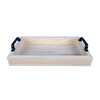 Wood Serving Tray with Metal Handles