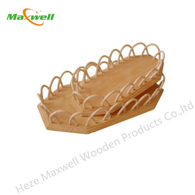 Wood Serving Tray-Rattan Edges