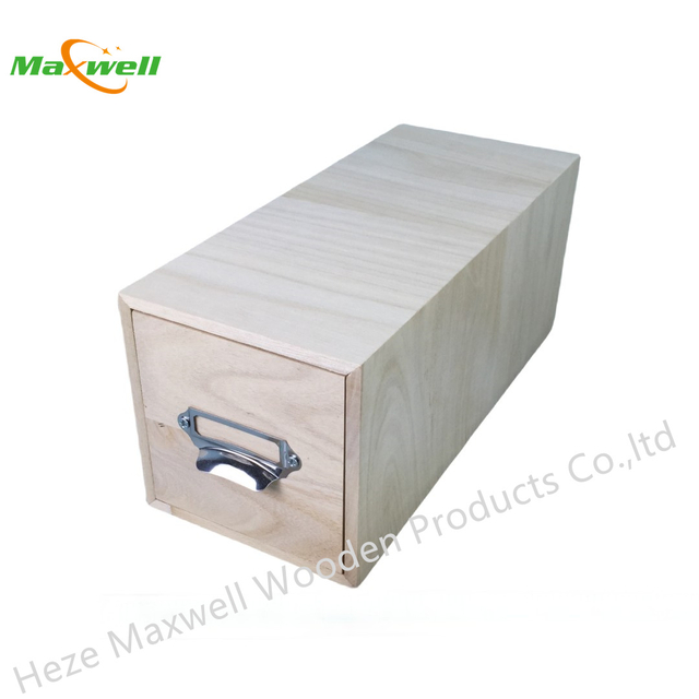 Wood Box With Drawer&Metal Handle
