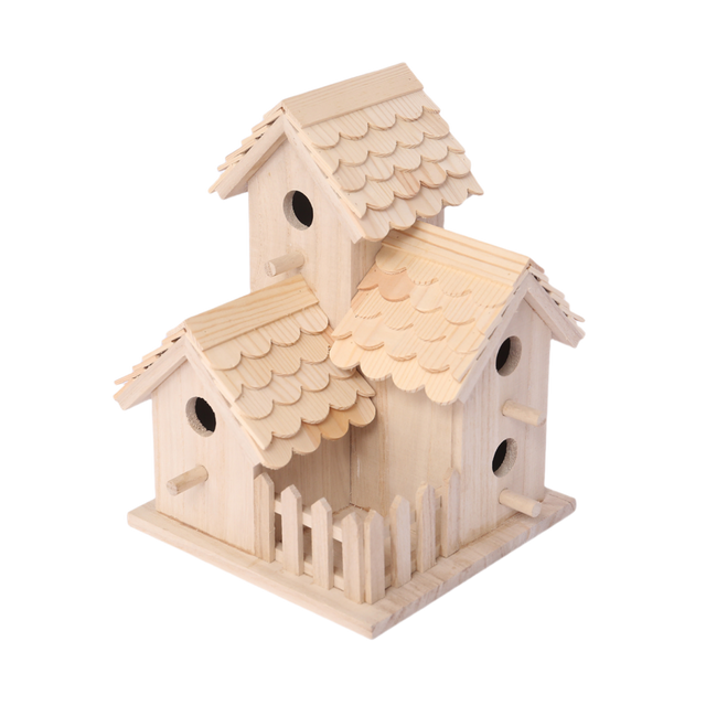 Multi-level Wooden Birdhouse