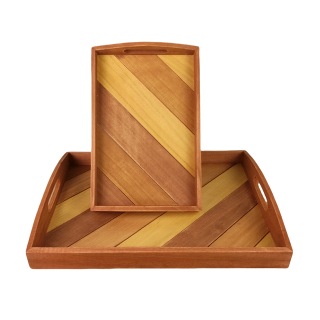 Wood Serving Tray Set