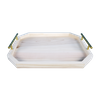 Wood Serving Tray with Metal Handles