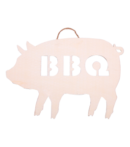 BBQ PIG LASER WOOD HANG