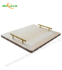 Wood Rectangle Tray with Metal Handles