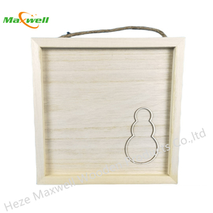 Wood Frame Sign-Snowman